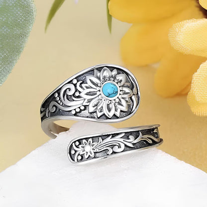 Floral Whisper Turquoise Ring