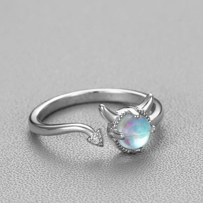Moonlit Devil Horn Ring