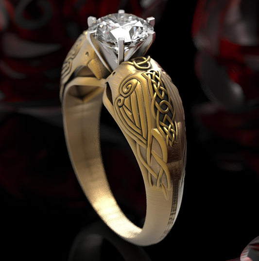 Celtic Crow Goddess Ring
