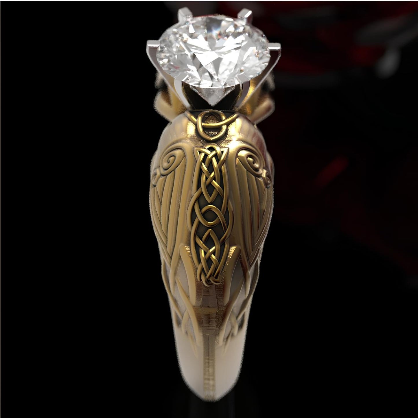 Celtic Crow Goddess Ring