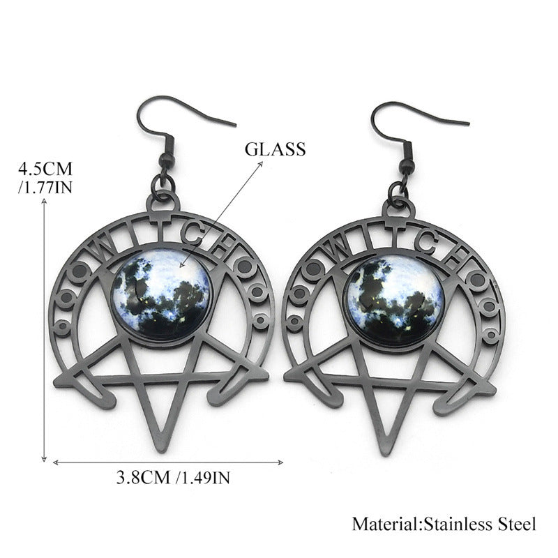 Witch's Black Moon Earrings