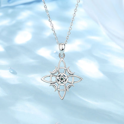 Pentacle Witches Knot protection Necklace