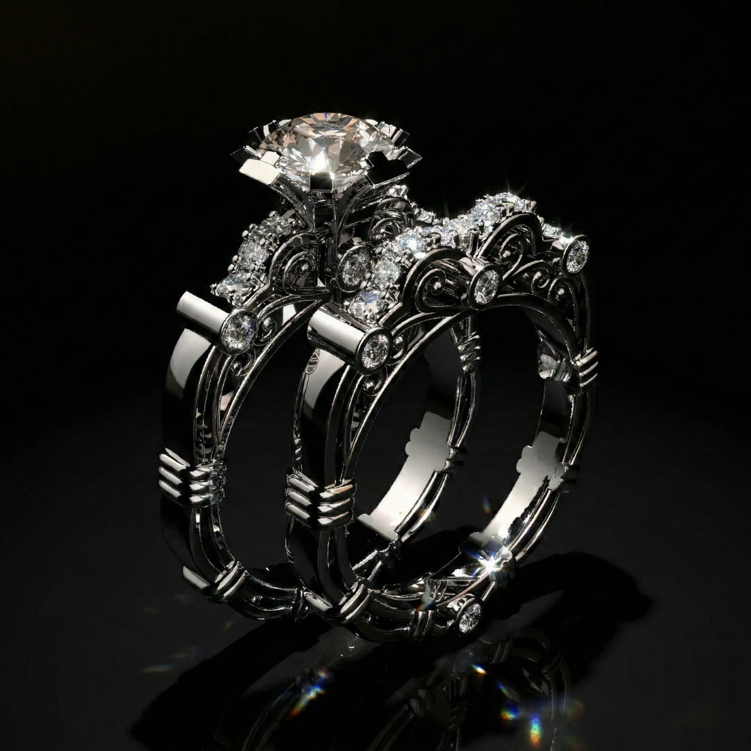 Royal Bond Crystal Ring Set