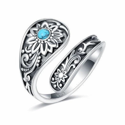 Floral Whisper Turquoise Ring