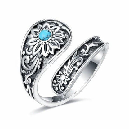 Floral Whisper Turquoise Ring