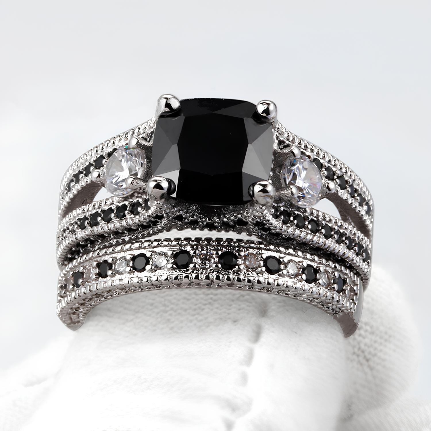 Obsidian Crown Ring Set – Wicca Vibes