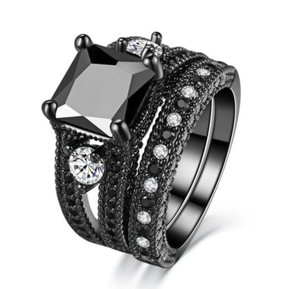 Obsidian Crown of the Veil Ring
