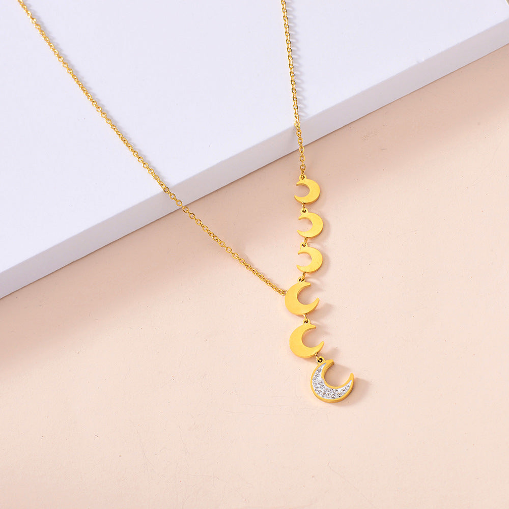 Crescent Moon Goddess Clavicle Necklace