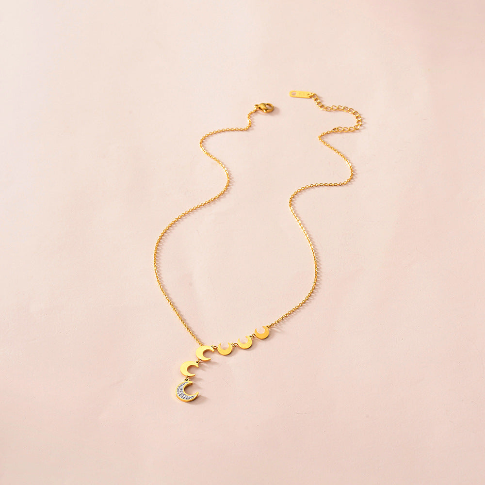 Crescent Moon Goddess Clavicle Necklace