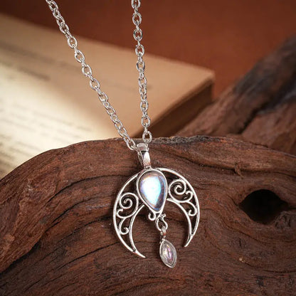 Mystic Moonstone Drop Necklace