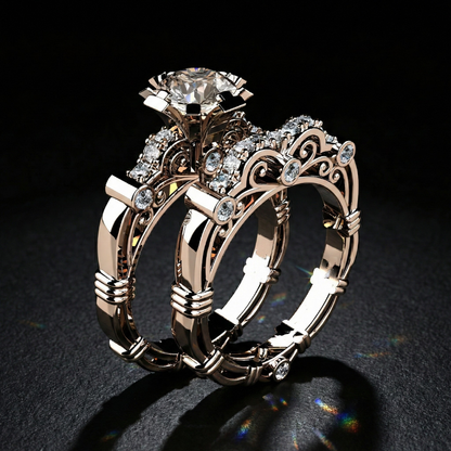 Royal Bond Crystal Ring Set