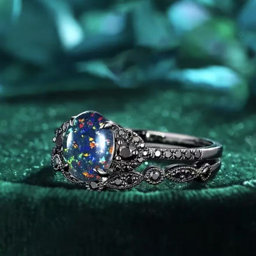 Aurora Prism Obsidian Ring