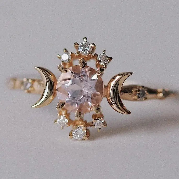 Triple Goddess Star Crystal Ring