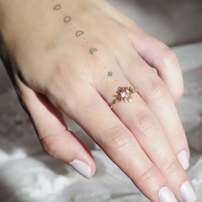 Triple Goddess Star Crystal Ring