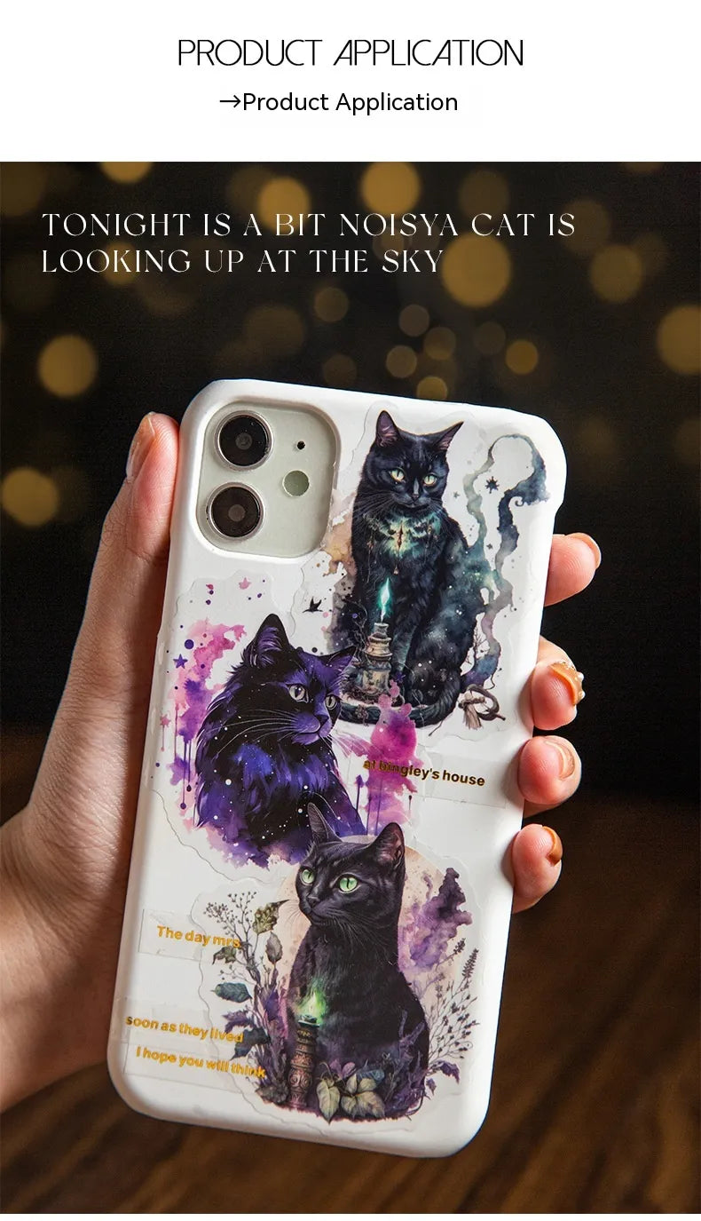 Mystic Black Cat Sticker Set