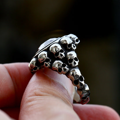 Bloodstone Skull Ring