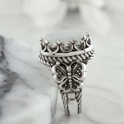 Sacred Butterfly Moonstone Ring