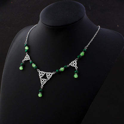 Mystic Malachite Triquetra Necklace