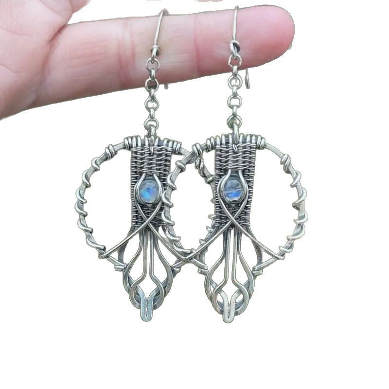 Moonthread Crystal Circle Earrings