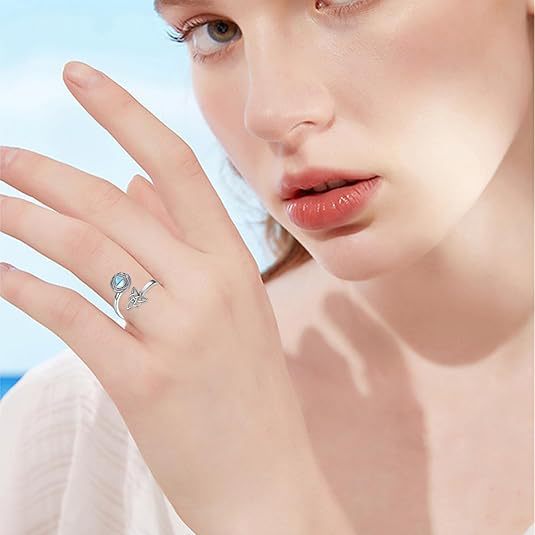 Spinning Moonstone Celtic Ring