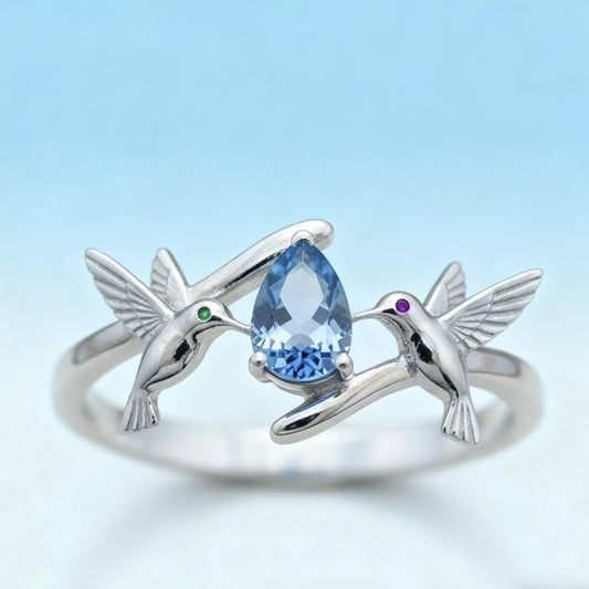 Twin Hummingbird Harmony Ring