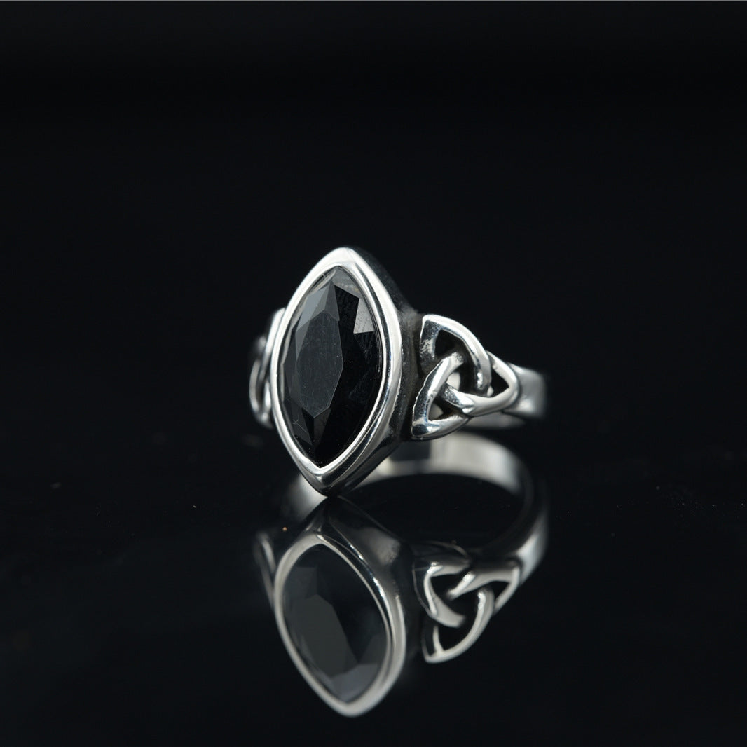 TRIQUETRA'S BLACK ONYX GUARDIAN RING