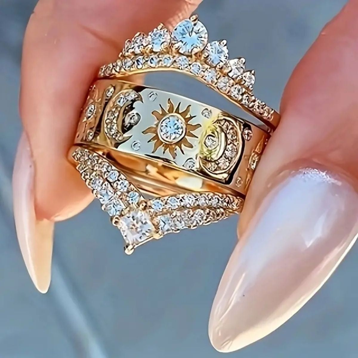 Eclipse of Light & Shadow Ritual Ring Set