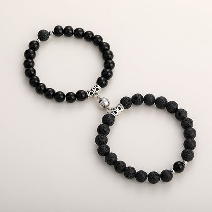 Natural Zircon Couple Bracelet Set (2 pieces)