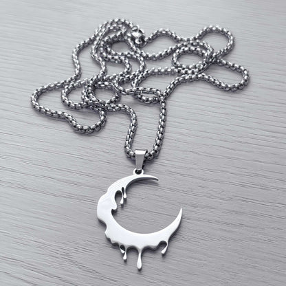 Dripping Crescent Moon Necklace