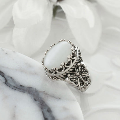 Sacred Butterfly Moonstone Ring