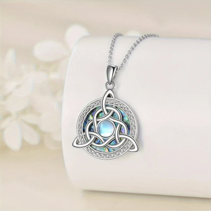 Sacred Triquetra Moonstone Talisman