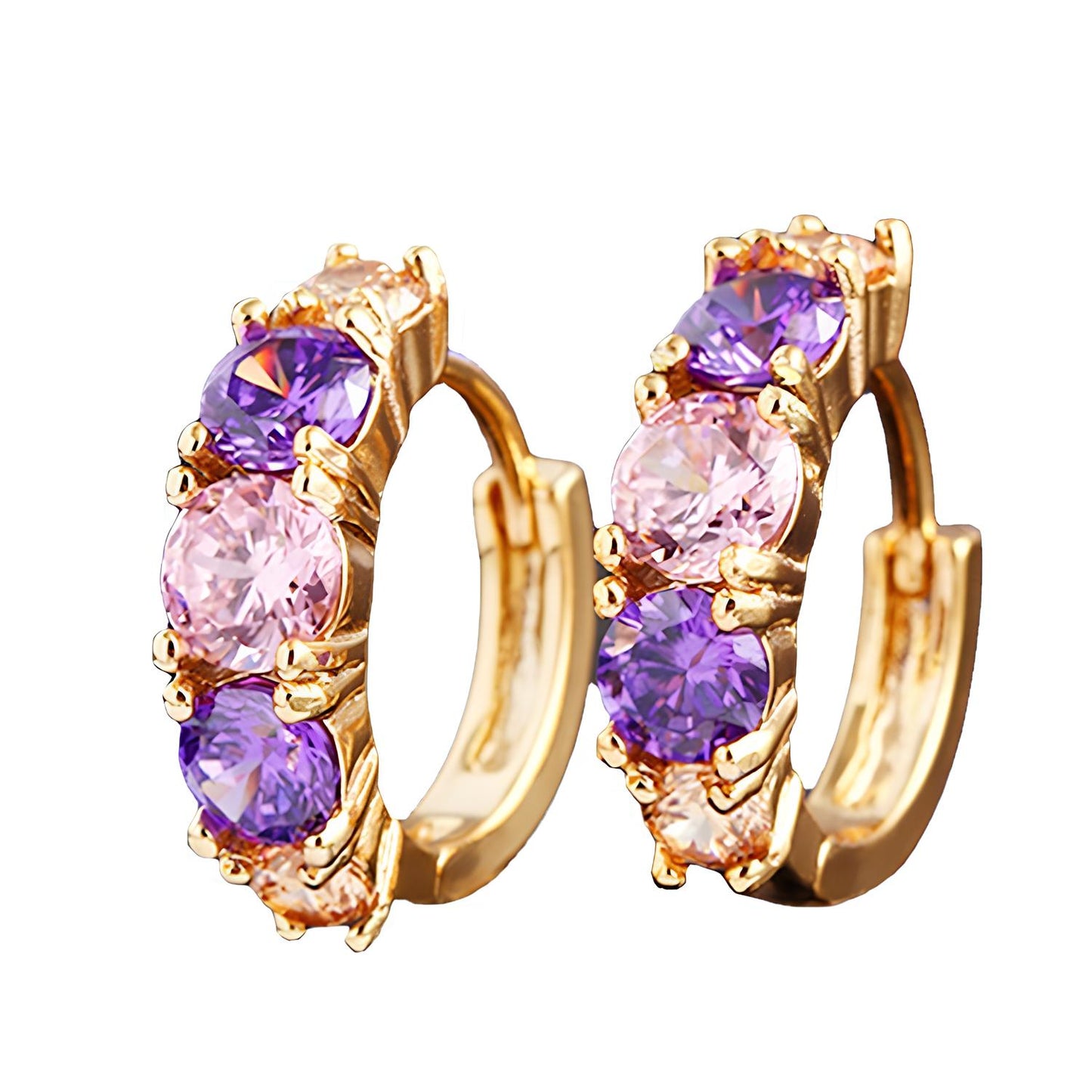 Mystic Amethyst Crystal Hoops
