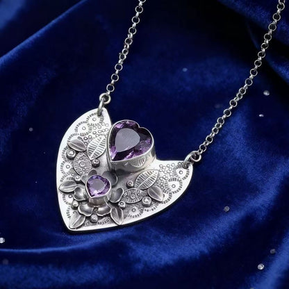 Amethyst Heart Garden Necklace