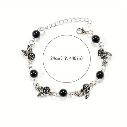 Gothic Rose Charm Bracelet