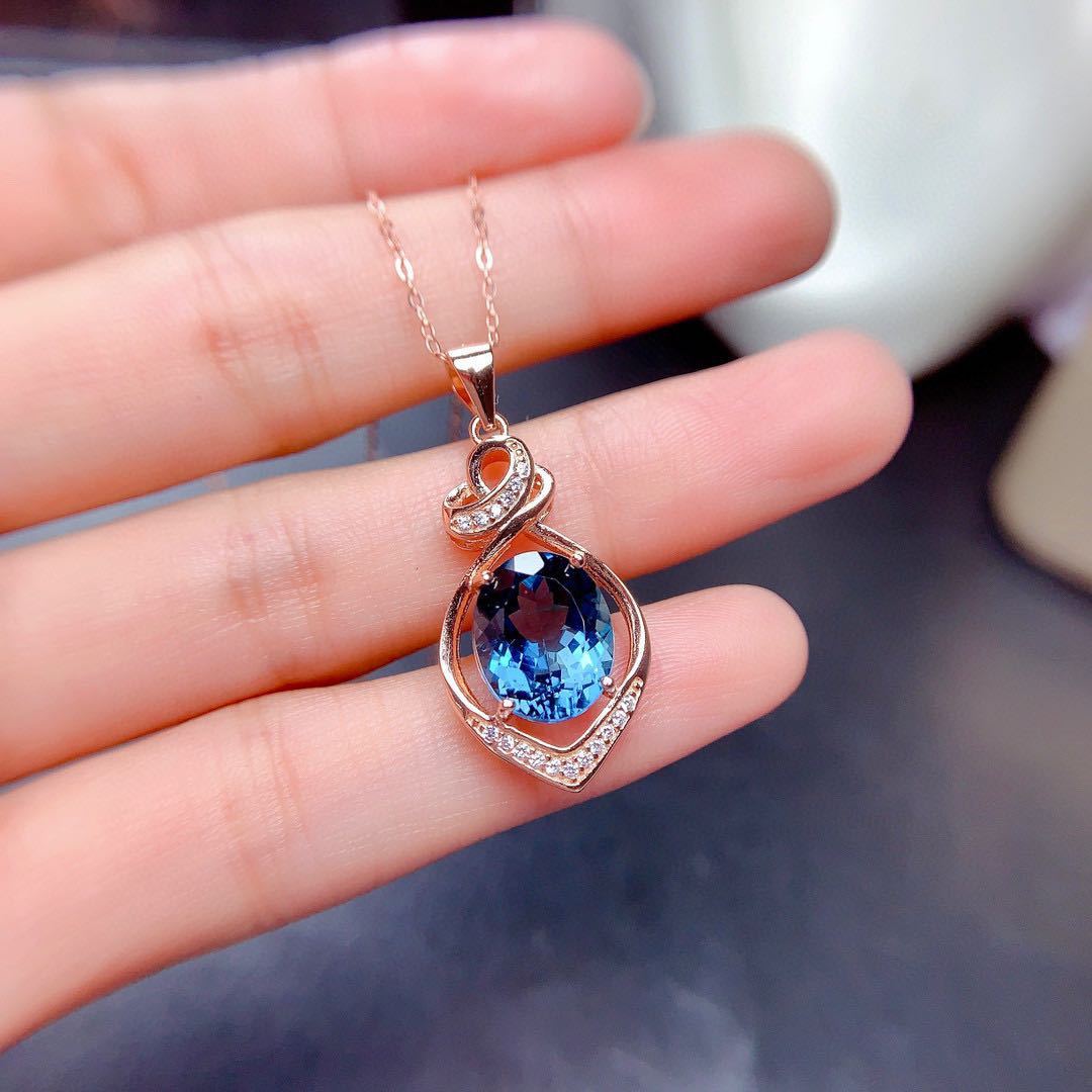 Mystical Azure Blue Topaz Necklace