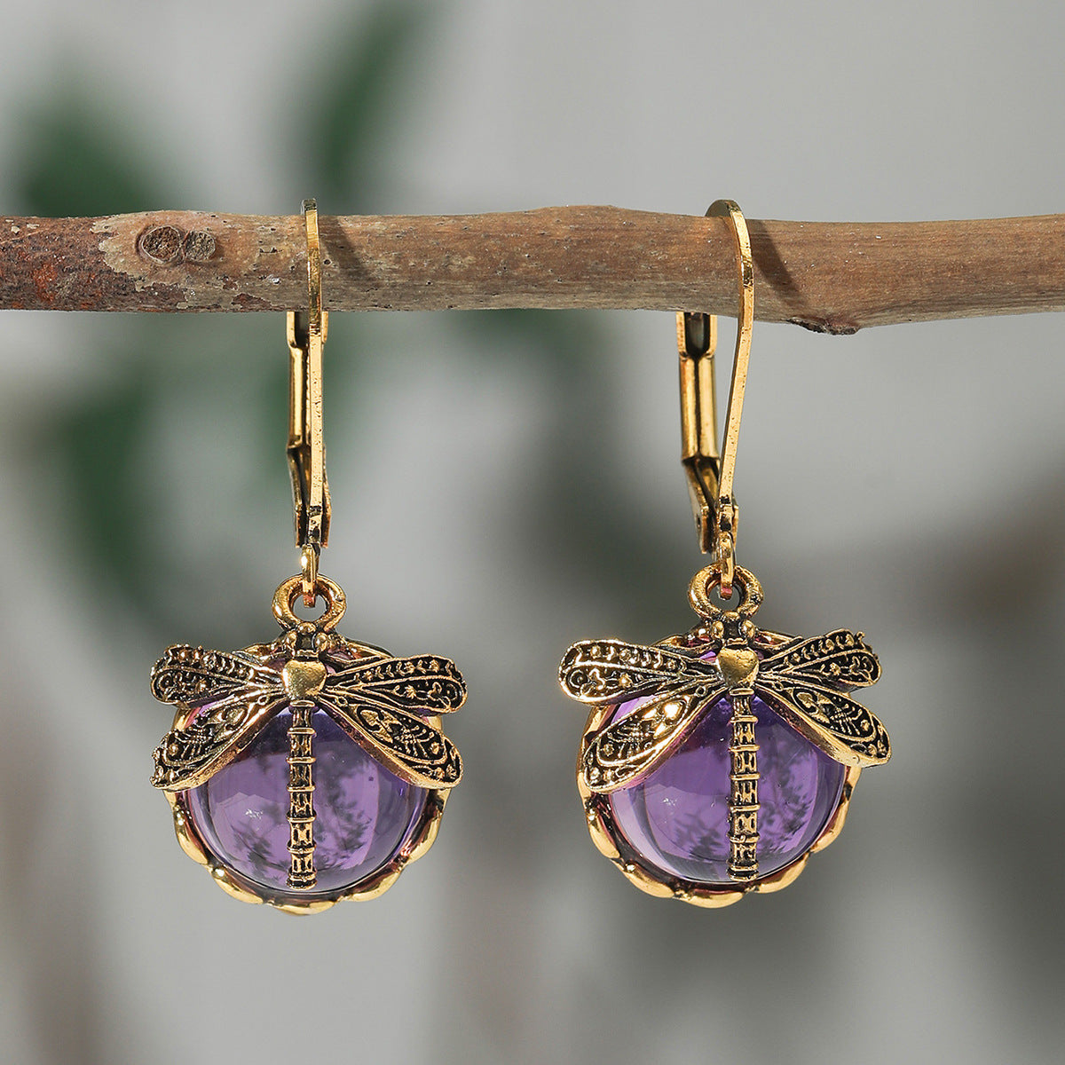 Enchanted Dragonfly Crystal Drop Earrings