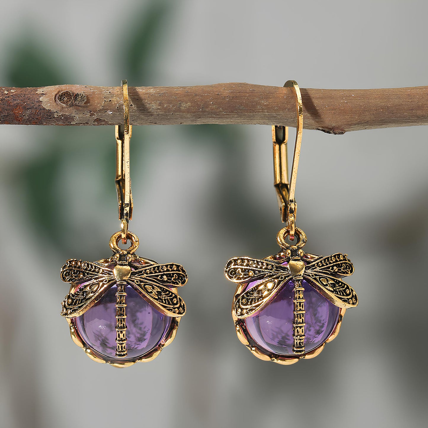 Enchanted Dragonfly Crystal Drop Earrings