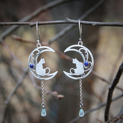 Celestial Whispers Cat Earrings Set