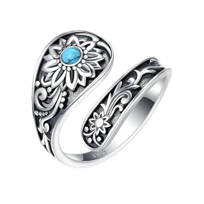 Floral Whisper Turquoise Ring
