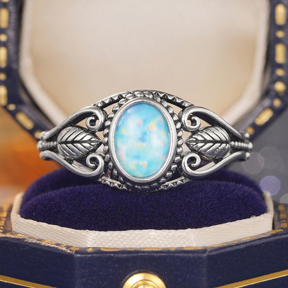 Verdant Opal Leaf Ring