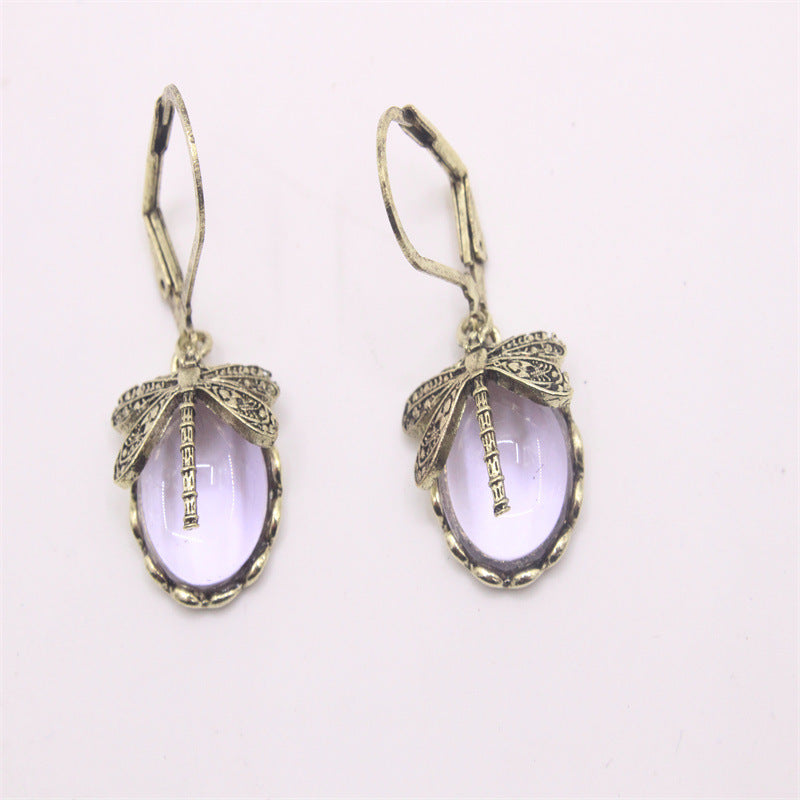 Enchanted Dragonfly Crystal Drop Earrings