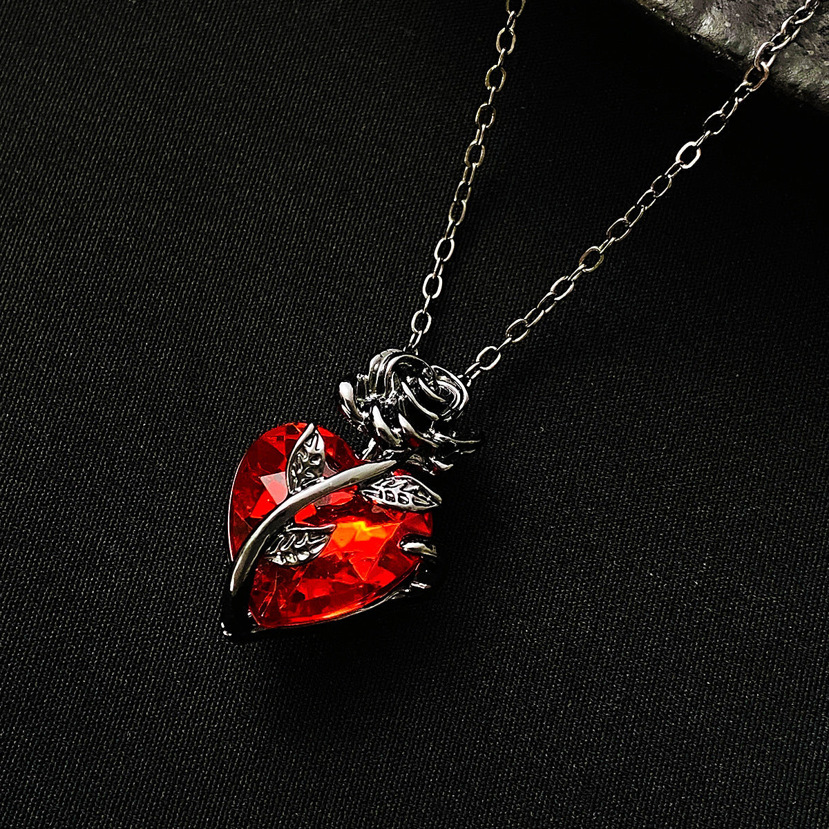 Rosebound Heart of Ember Necklace