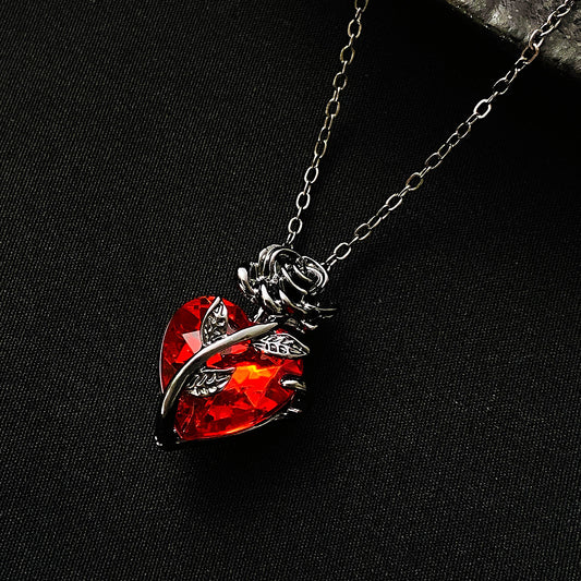 Rosebound Heart of Ember Necklace