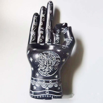 Mystic Black Hand Candle & Incense Holder