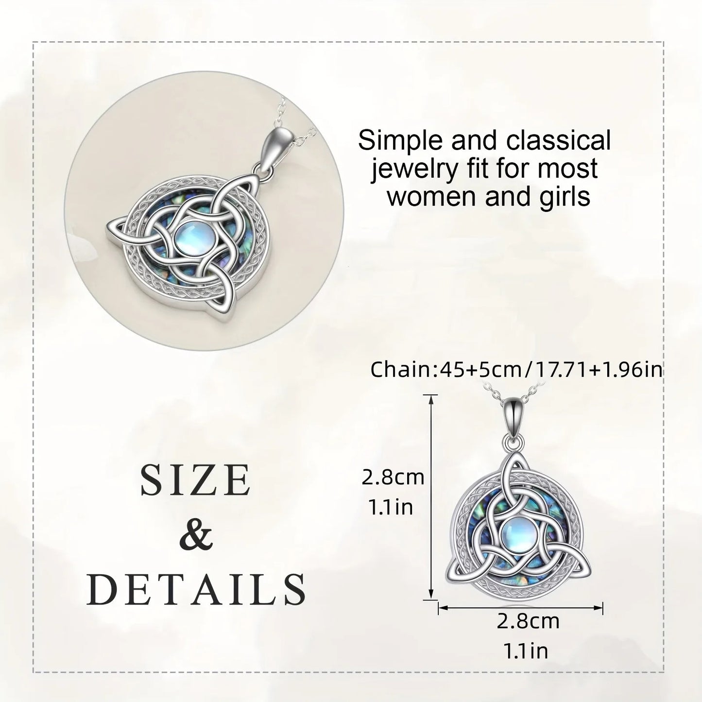 Sacred Triquetra Moonstone Talisman