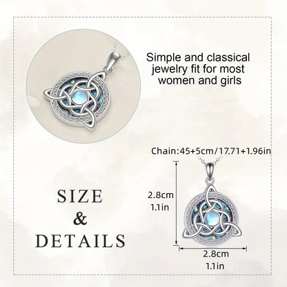 Sacred Triquetra Moonstone Talisman