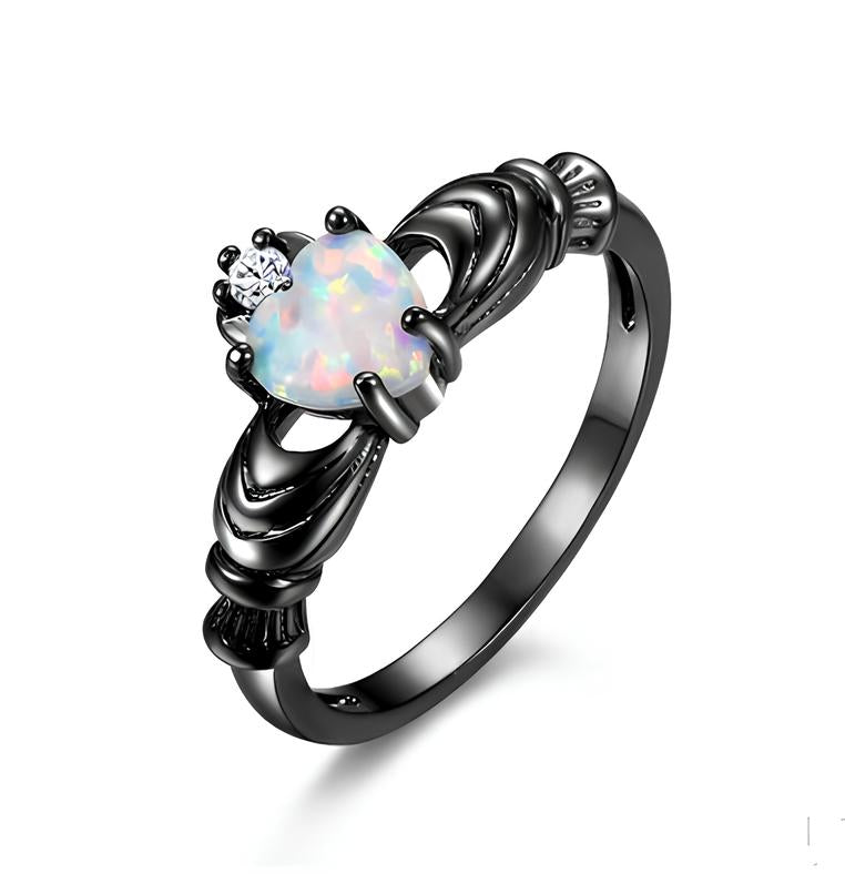 Lunar Opal Heart Ring