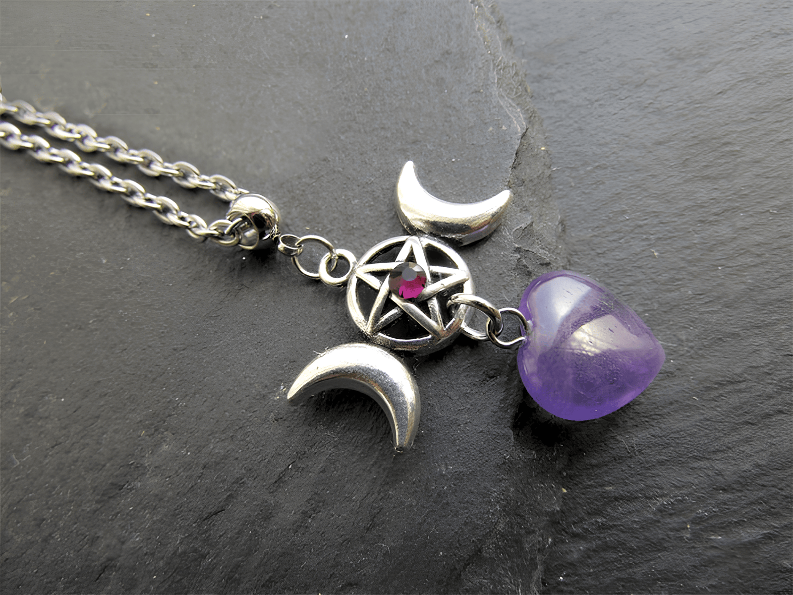 Collar Brosway Colección Chant Con Colgantes De Corazón, Luna Y Estrella - Acero Inoxidable 316L, 47 Cm