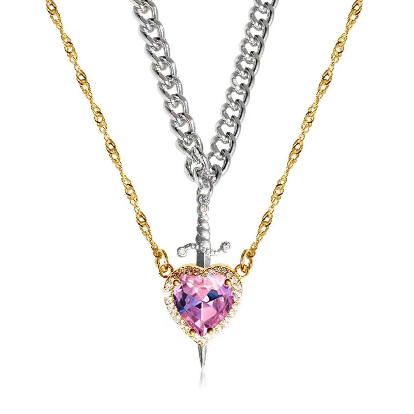 Sacred Bond of Blade & Love Necklace Set