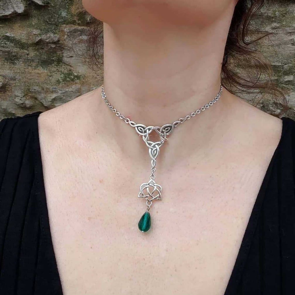 Sacred Trinity Knot Drop Necklace